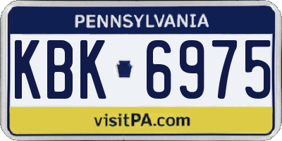 PA license plate KBK6975