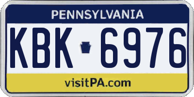 PA license plate KBK6976