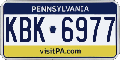 PA license plate KBK6977