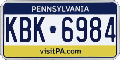 PA license plate KBK6984