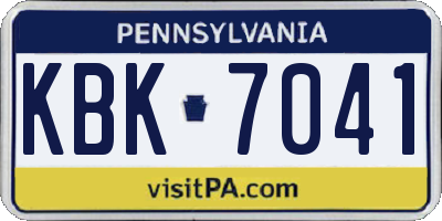 PA license plate KBK7041