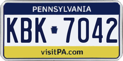 PA license plate KBK7042