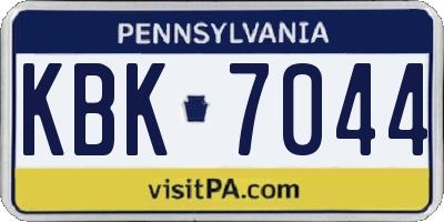PA license plate KBK7044