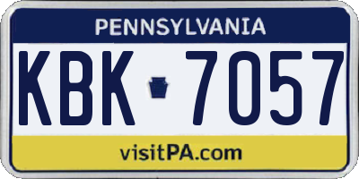PA license plate KBK7057