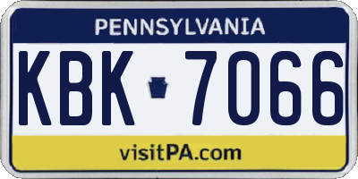 PA license plate KBK7066