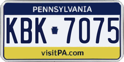 PA license plate KBK7075