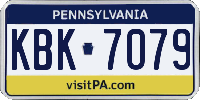 PA license plate KBK7079