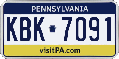 PA license plate KBK7091