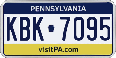 PA license plate KBK7095