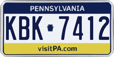 PA license plate KBK7412