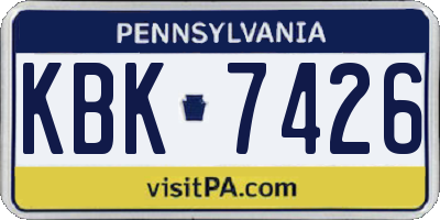 PA license plate KBK7426