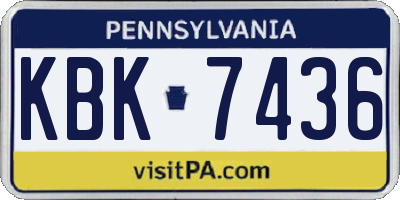 PA license plate KBK7436