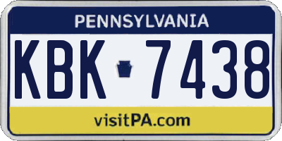 PA license plate KBK7438