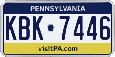 PA license plate KBK7446