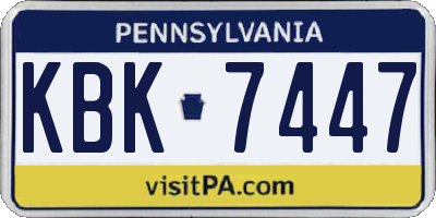 PA license plate KBK7447