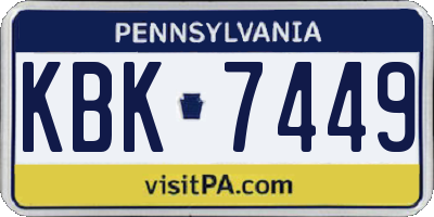 PA license plate KBK7449