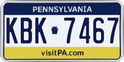 PA license plate KBK7467