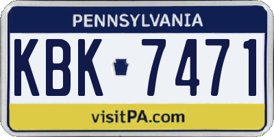 PA license plate KBK7471