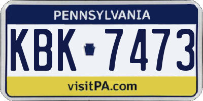 PA license plate KBK7473