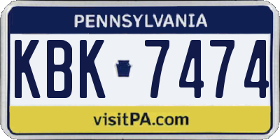 PA license plate KBK7474
