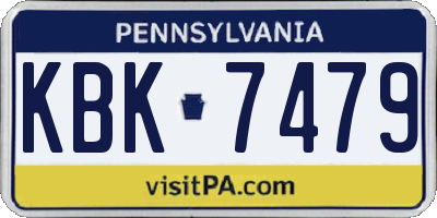 PA license plate KBK7479