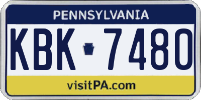 PA license plate KBK7480