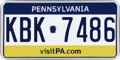 PA license plate KBK7486