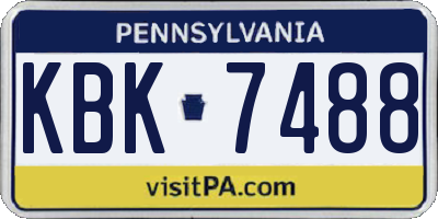 PA license plate KBK7488