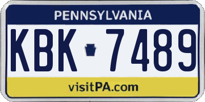 PA license plate KBK7489