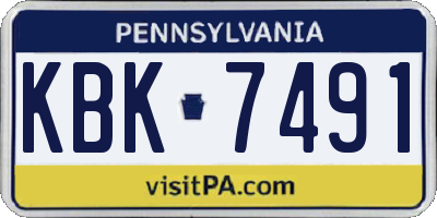 PA license plate KBK7491