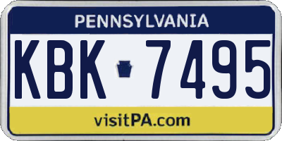 PA license plate KBK7495