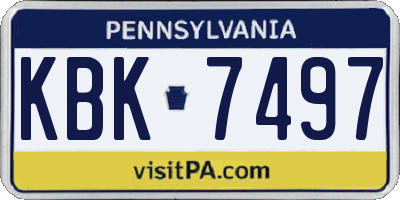 PA license plate KBK7497