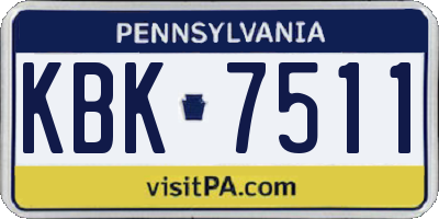 PA license plate KBK7511