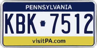 PA license plate KBK7512