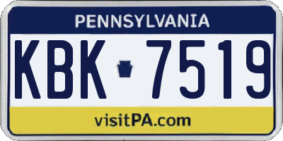 PA license plate KBK7519