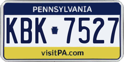 PA license plate KBK7527
