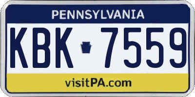 PA license plate KBK7559