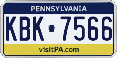 PA license plate KBK7566