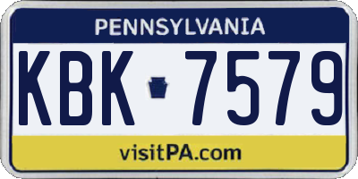 PA license plate KBK7579