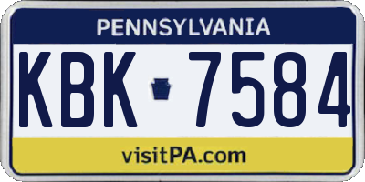 PA license plate KBK7584