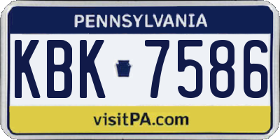 PA license plate KBK7586