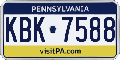 PA license plate KBK7588