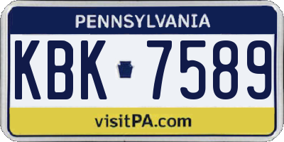 PA license plate KBK7589