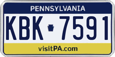PA license plate KBK7591