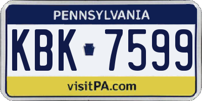 PA license plate KBK7599