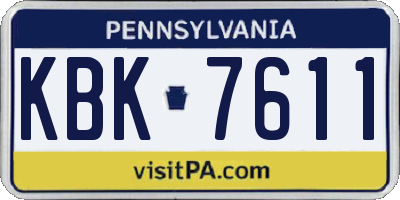 PA license plate KBK7611