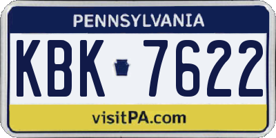 PA license plate KBK7622