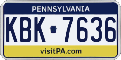 PA license plate KBK7636