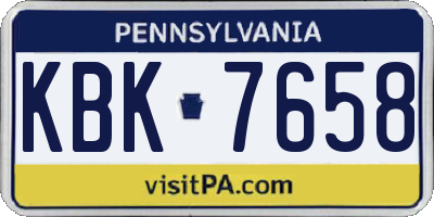 PA license plate KBK7658