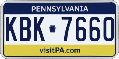 PA license plate KBK7660